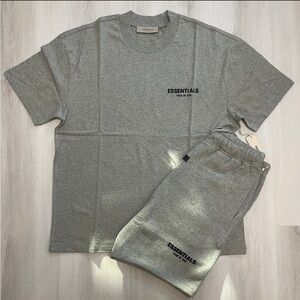 Essentials Dark Oatmeal Gray Tee and Shorts Combo